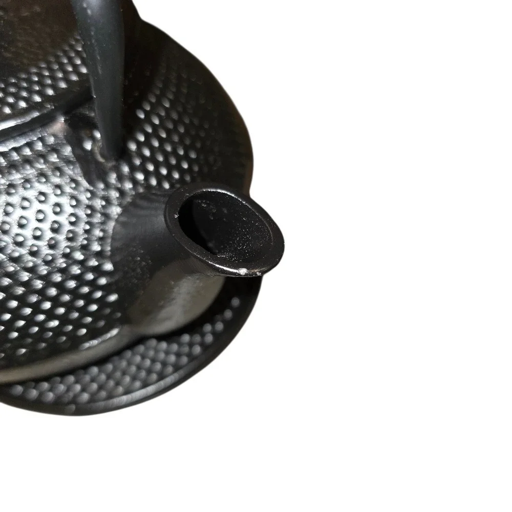 Kitchtic‎ Cast Iron Japanese Tea Set Black Hobnail Teapot 4 Cups Trivet Infuser